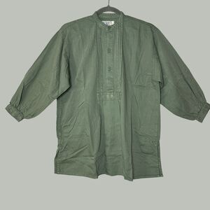 Sandrine Rose Twill Long Sleeve Oversized Dress Moss Women's Small NWT